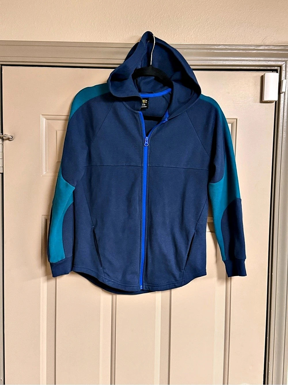 Athletic Works Boys Size Large Colorblock Hooded Jacket Like New